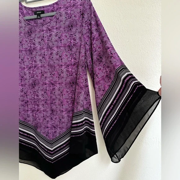 Alfani Purple and Black Women's Blouse - Picture 3 of 5